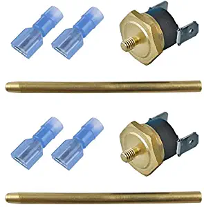 American Volt Electric Fan Push-in Radiator Fin Brass Probe Thermostat Temperature Switch Sensor Kit (2-Pack, 200'F On - 185'F Off)