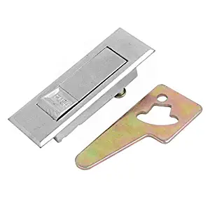 Houseuse Locks 85mmx27mmx20mm Door Metal Push Button Type Plane Lock Silver Tone
