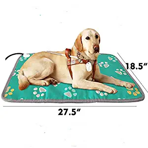 dibikou Large Dog Heating Pad Electric Heat Mat for Dogs Cats Indoor Outdoor Warming Mat Pet Heated Bed Warmer with Thermostat Water Resistant Electric Pet Heating Mat Heated Dog House Heater Pad