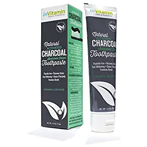 Whitening Toothpaste with Activated Charcoal for Teeth & Gums (Refreshing Spearmint) - Safe on Enamel, Detoxifying, Plant-based & Cruelty Free