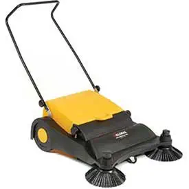 Industrial Push Sweeper 32" Cleaning Width Black and Yellow