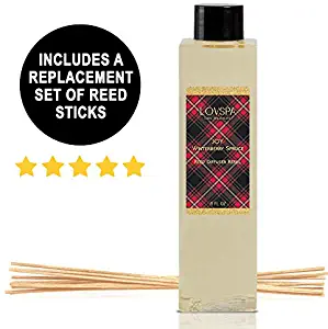 LOVSPA Joy Winterberry Spruce Luxury Oil Reed Diffuser Refill with Replacement Reed Sticks | Cedar, Balsam, Berries & Spice Scented Oil