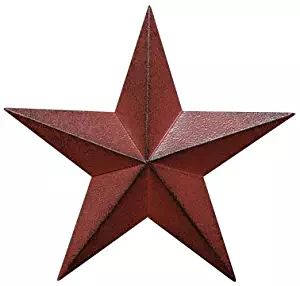 Home Collection Dimensional Steel Metal Barn Star, 12-inch, Distressed Burgundy Red Finish