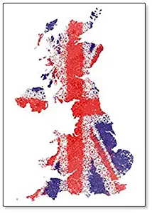 Flag and Map of United Kingdom Classic Fridge Magnet