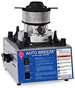 Gold Medal - Auto Breeze Cotton Candy Machine with EZ Kleen Head. Automatic heat adjustment, cool-down and shutoff. Metallic floss pan and whirlgrip stabilizers included