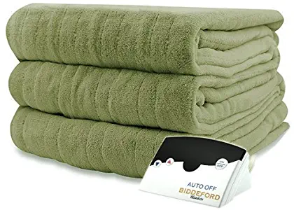 Pure Warmth MicroPlush Electric Heated Blanket Full Sage Green