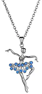 Demana Lady Fashion Ballerina Pendant Necklace Rhinestone Charm Jewelry Xmas Gift