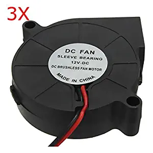 3Pcs 3D Printer 12V DC 50mm Blow Radial Cooling Fan