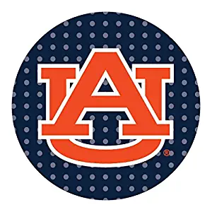 R and R Imports Auburn Tigers Collegiate 4 Inch Round Trendy Polka Dot Magnet