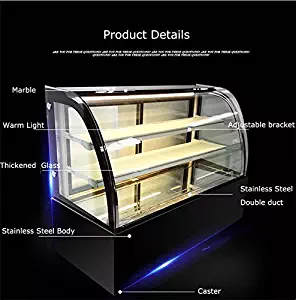 New Refrigerated Cake Showcase Curved Commercial Pie Display Case Cabinet Cooler Bakery Display(Item#210077)