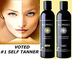 Tan Physics Combo Pack- One True Color Sunless Tanner and One Ultra-Hydrating Extender with 5 FREE pairs of application gloves