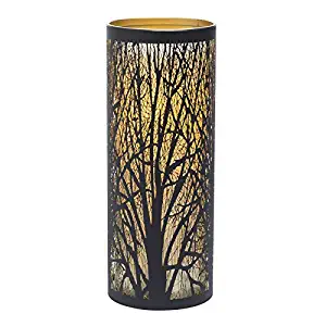 Sterno Home Candle Impressions Indoor/Outdoor Laser Cut Tree Luminary with Programmable Timer, 9 inch