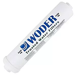 Woder 10K-JG-1/4 Ultra High Capacity Inline Water Filter – 3 Years or 10K Gals - USA Made - with 1/4" Built-in (Welded) JG Fittings – Fits All Unbraided ¼” PVC or 1/8” PEX