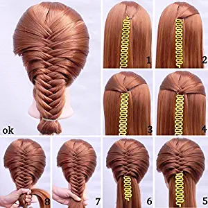 Shells 3Pack Brown Color Sport Braider Hairstyling Tool French Hair Braiding Tool With Instruction