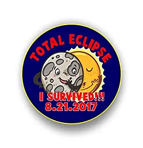 Magnet Solar Eclipse 2017 Magnetic vinyl bumper sticker sticks to any metal fridge, car, signs 5"