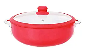 Sherri Lynne Home ceramic pot provide superior nonstick performance,scratch resistant,easy to clean,lid with steam vent prevents overflow,oven to table dishwasher safe 1.5 QT, Red kosher color