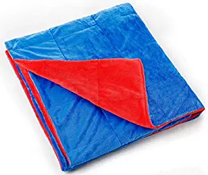 KINGDOM SECRET 5 LB Kids Warming and Cooling Weighted Blankets | Provides Calming Comfort and Cozy Feelings | (36 x 59 Inch,5 lbs for 40-70 lbs Individual, Blue and Red)
