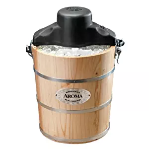 Aroma Housewares AIC-204EM 4-Quart Wood-Barrel Ice-Cream Maker, Natural Wood