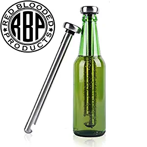 Premium Stainless Steel Ultimate Beer Bottle Chiller Sticks, Set of 2, Beverage Cooling Stick, Beer Chillsner Gift, Built-In Bottle Opener, Beer Enthusiast Gifts