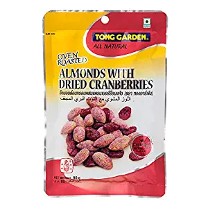 Tong Garden, Oven Roasted Almonds with Dried Cranberries, net weight 80 g (Pack of 2 pieces)