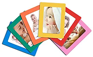 Lubber 12-Pack Magnetic Picture Frames for Refrigerator 2.5x3.5 inch Wallet Size Colorful Photo Note Schedule Holder