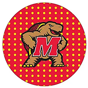 R and R Imports Maryland Terrapins Collegiate 4 Inch Round Trendy Polka Dot Magnet