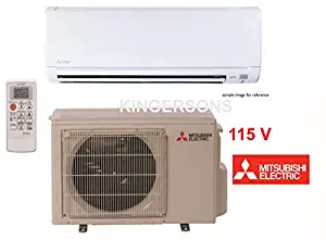 Mitsubishi 9,000 BTU 3/4 Ton Cooling Heating - Ductless Mini Split Wall Mounted Air Conditioning System 115V - 17 SEER