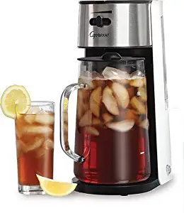 Capresso Stainless Steel Iced Tea Maker Glass Pitcher One Button Operation