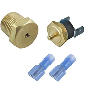 American Volt Electric Radiator Fan Power Thermostat Switch Temperature Sensor Thread-in Brass Probe (1/2" NPT, 140'F On - 125'F Off)