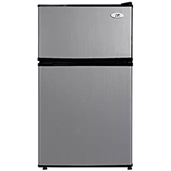 3.1 Cubic Foot Double Door Stainless Steel Refrigerator with Freezer New Perfect Sturdy Classic Elegant Useful CHOOSEandBUY