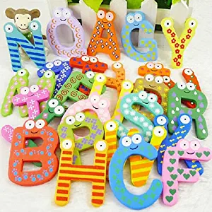 Hespliind Kids Toys, 26 Alphabet Magnetic Letters Wooden English Fridge Magnets Baby Educational Toys for Baby Boys and Girls Birthday Gifts Xmas Stocking Fillers Party Favor Party Bag Fillers
