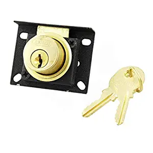 Houseuse Locks Gold Tone Cylinder Deadbolt Drawer Security Key Locking Lock
