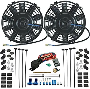 American Volt Twin 7" Inch Electric Radiator Cooling Fans Push-in Fin Probe Thermostat Switch