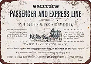 Raul Moody Tin Sign Vintage Metal Sign 1882 Deadwood South Dakota Stagecoach Sign Aluminum Sign 11.8" X 7.8"