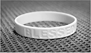 Pure Essence Health Blessed White Silicone Wristbands