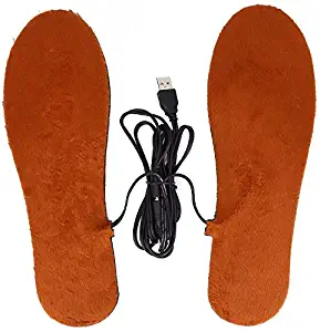 1 Pair USB Electric Powered Heating Shoes Insoles Feet Warmth-Keeping Pads Free Size (Men)