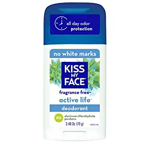 Kiss My Face Deodorant Stick Active Life Fragrance Free 2.48oz (3 Pack)