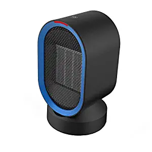 Fan-Ling 1pcs Mini Household Electric Heater,Desktop Mini Silent Portable Adjustment Rotatable Air Heater Fan,Safe Warm Home Office Tool,Efficient Heat Dissipation (Black)