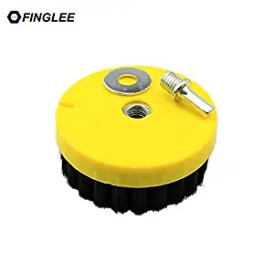 Maslin Dia. 110mm Black Drill Power Scrub Clean Brush for Leather Plastic Wooden Furniture Car interiors Cleaning - (Color: YELLOW)
