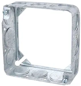 Steel City 53151 1/2 3/4 Pre-Galvanized Steel Square Box Extension Ring with 1/2-Inch and 3/4-Inch Knockouts