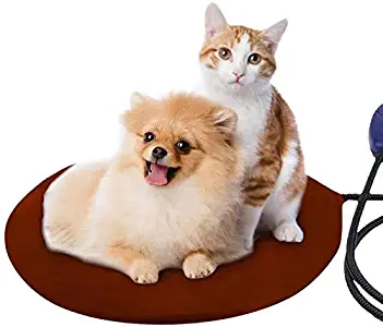 Pet Heating Pad, Electric Heating pad for Cats with Waterproof Adjustable Warming Mat with Chew Resistant Cord, Soft Removable Cover, Overheat Protection