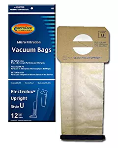 EnviroCare Replacement Micro Filtration Vacuum Bags for Electrolux Upright Style U and ProTeam Prolux, ProCare & ProForce Uprights 12 pack