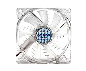 Zalman Ultra Quiet ZM-F2 92mm Blue LED Shark Fin Blade Case Fan Cooling, White ZM-F2 LED (SF)