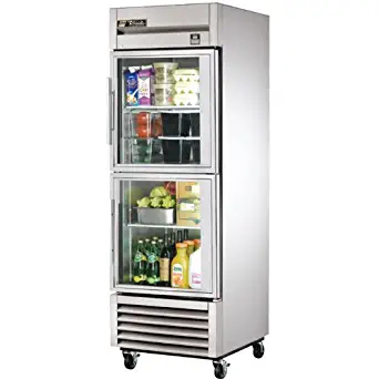 True TS Series Reach-In 2-Half Glass Door 23 Cu Ft Refrigerator