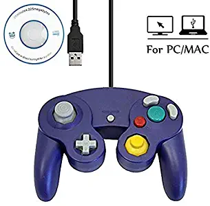 Mekela Classic Wired USB PC Controller Joystick Gamepad resembles Gamecube Game Cube for PC Windows MAC (USB Purple2)