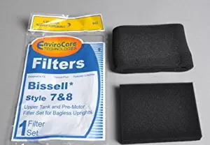 Generic Bissell Style 7&8 Foam Filters (2-pack) for Bagless Uprights by Envirocare part # 942