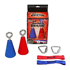 b4Adventure NinjaLine Ninja Cone with Hardware (2 Piece), Red/Blue, 4"
