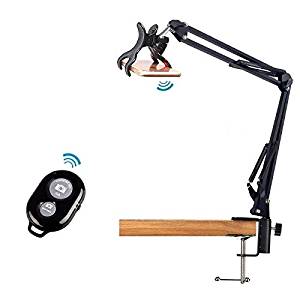 Overhead Video Stand Phone Mount with Bluetooth Remote Shutter for Baking Crafting Demo Drawing Sketching Recording,Live Streaming,Online Teaching 33'' - Acetaken