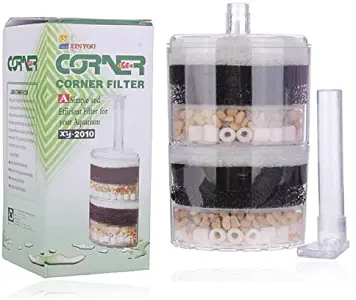 Water & Wood New 2 in 1 Underwater Air Driven Oxygen Releases Aquarium Fish Tank Pond Biochemical Stone Sponge Corner Filter