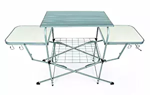 Camco Deluxe Folding Grill Table, Great for Picnics, Tailgating, Camping, RVing and Backyards; Quick Set-up and Folds Down to Only 6 Inches Tall for Convenient Storage (57293)